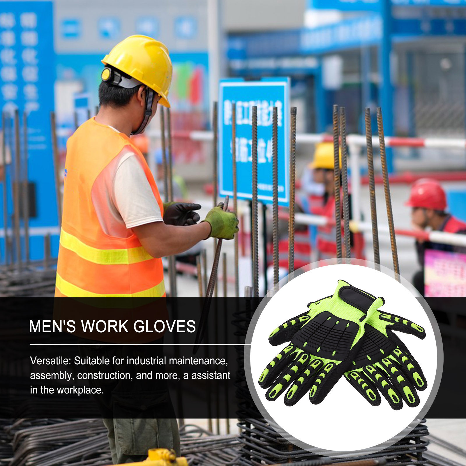 1 paire de gants de travail de - Work Glove Impact avis et prix